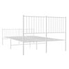 vidaXL Metal Bed Frame without Mattress with Footboard White 140x190cm