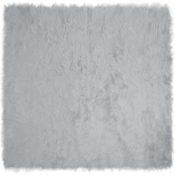 vidaXL Faux Sheepskin Rug Tafalla Grey 200 x 200 cm Polyester