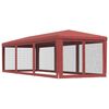vidaXL Party Tent with 8 Mesh Sidewalls Red 3x9 m HDPE