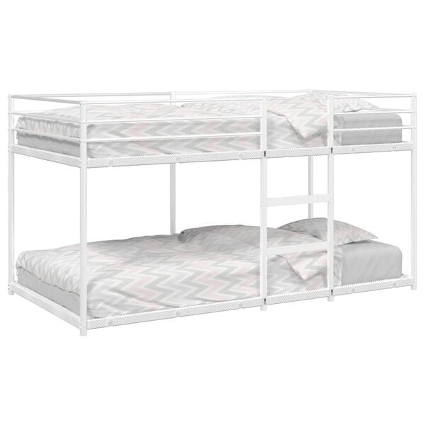 vidaXL Bunk Bed without Mattress White 90x200 cm Steel