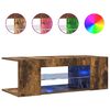 vidaXL TV Cabinet with LED Lights Smoked Oak 90x39x30 cm