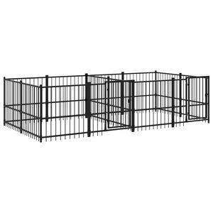 vidaXL Outdoor Dog Kennel Steel 7.51 m&sup2;