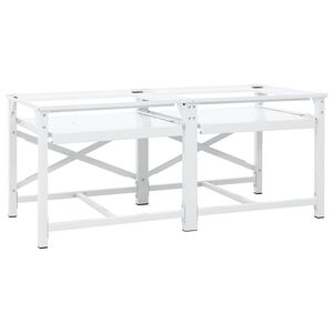 vidaXL Double Washing Machine Pedestal with Pull-Out Shelves White