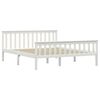 vidaXL Bed Frame without Mattress White Solid Pine Wood 160x200 cm