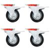 vidaXL Swivel Casters with Double Brakes 4 pcs 100 mm