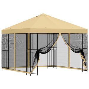 vidaXL Garden Gazebo with Sidewalls 3 x 3 m Cream Polyester and Steel