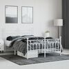 vidaXL Metal Bed Frame without Mattress with Footboard White 140x190cm