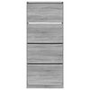 vidaXL Shoe Cabinet with 4 Flip-Drawers Grey Sonoma 80x34x187.5 cm