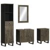 vidaXL 4 Piece Bathroom Furniture Set Black Solid Wood Mango