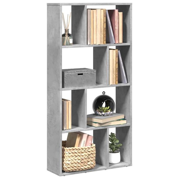 vidaXL Bookcase Concrete Grey 60x20x120.5 cm Engineered Wood