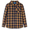Kids' Plaid Shirt Cognac and Blue 104