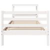 vidaXL Bed Frame without Mattress White 75x190 cm Small Single Solid Wood Pine