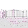 vidaXL Garden Gate with Lock Grey 125 x 500 cm Steel