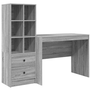 vidaXL Desk Grey Sonoma 145.5 x 50 x 127 cm 2 pcs