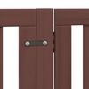 vidaXL Dog Gate with Door Foldable 4 Panels Brown 320 cm Poplar Wood