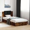 vidaXL Bed Frame with LED without Mattress Smoked Oak 90x200 cm