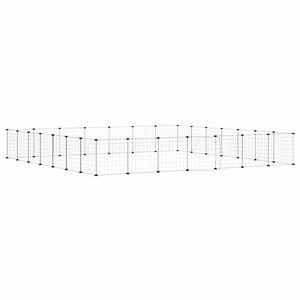vidaXL 28-Panel Pet Cage with Door Black 35x35 cm Steel