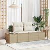 vidaXL Garden Sofa Beige 123 x 62 x 69cm Poly Rattan