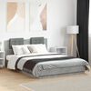 vidaXL Bed Frame with LED without Mattress Concrete Grey 140x200 cm
