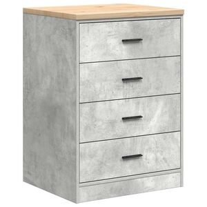 vidaXL Garage Storage Cabinet Concrete Grey 60x51x85 cm Solid Wood Pine