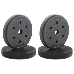 vidaXL Weight Plates 4 pcs 10 kg Black Cement and Iron Sand