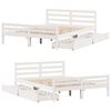 vidaXL Bed Frame without Mattress White 150x200 cm King Size Solid Wood Pine