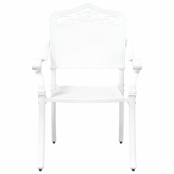vidaXL Garden Chair 2 pcs White 55 x 56.5 x 91cm Aluminium