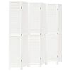vidaXL Room Divider 6 Panels Retro White Solid Wood Paulownia