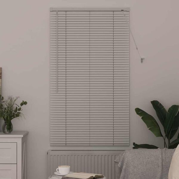 vidaXL Window Blind with Curtains Manual White Aluminium