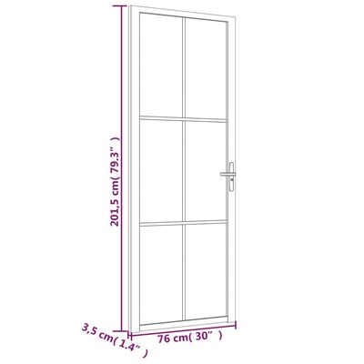 vidaXL Interior Door 76x201.5 cm White Matt Glass and Aluminium