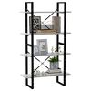 vidaXL 4-Tier Book Cabinet Concrete Grey 80x30x140 cm Engineered Wood