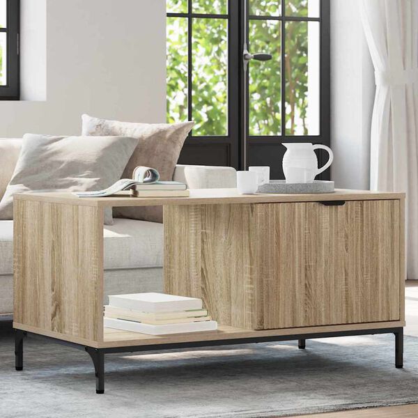 vidaXL Coffee Table Sonoma Oak 90 x 49 x 46 cm Engineered Wood