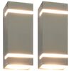 vidaXL Outdoor Wall Lights 2 pcs 35 W Silver Rectangular