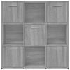 vidaXL Book Cabinet Grey Sonoma 90x30x90 cm Engineered Wood
