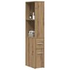 vidaXL Narrow Bathroom Cupboard with Wheels Artisian Oak Engineered Wood