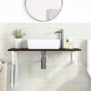 vidaXL Basin Shelf Wall Mounted Steel and Solid Wood Oak