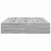 vidaXL Storage Bed Frame Grey Sonoma 140 x 200 cm Engineered Wood