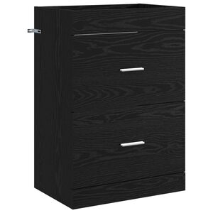 vidaXL Bathroom Under Sink Cabinet Black Oak 56 x 37.5 x 81 cm