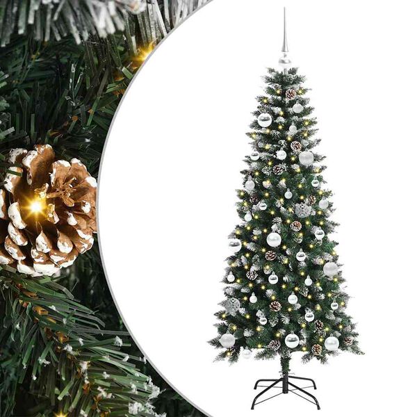 vidaXL Artificial Christmas Tree with 150 LEDs with Stand Green 150 cm