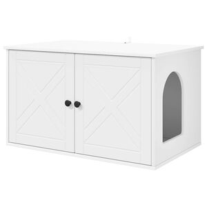 vidaXL Cat House White 85 x 55 x 50.5 cm Engineered Wood