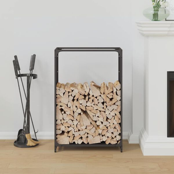 vidaXL Firewood Rack Black 60x28x90 cm Cold-rolled steel