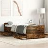 vidaXL Bed Frame without Mattress Smoked Oak 100x200 cm