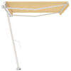 vidaXL Freestanding Manual Retractable Awning 450x350 cm Yellow/White