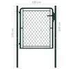 vidaXL Garden Gate Steel 100x100 cm Green