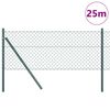vidaXL Fence Post Green 25 x 0.8 m (40 x 40 mm mesh) Steel and PVC