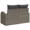 vidaXL Garden Sofa Grey 124 x 62 x 69cm Poly Rattan
