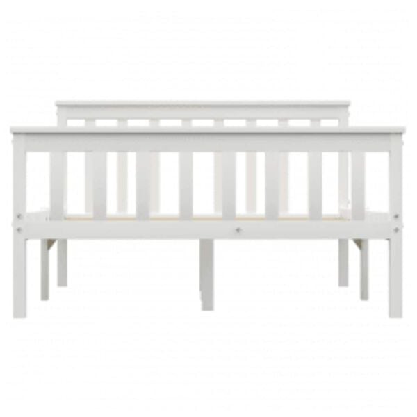 vidaXL Bed Frame without Mattress White Solid Pinewood 120x200 cm