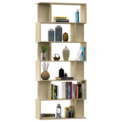 vidaXL Book Cabinet/Room Divider Sonoma Oak 80x24x192 cm Chipboard