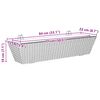 vidaXL Planters with hooks 2 pcs Grey Poly Rattan