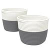 vidaXL Storage Baskets 2 pcs Grey and White &Oslash;24x18 cm Cotton